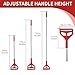 KLHB-YF mop Holder Replacement mop Stick mop Handle Heavy-Duty Commercial Industrial mop Handle Suitable for Cotton and Fiber mop Heads with Threaded Clamping Device Aluminum Handle red mop Stick