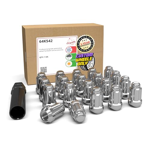 Image of Wheel Accessories Parts 20 Pcs 1 /2 inch-20 Thread Car Spline 35mm 1.38 inch Long Lug Nuts Chrome Spline Hex Fits Ford Mustang | Jeep CJ Wrangler Grand Cherokee