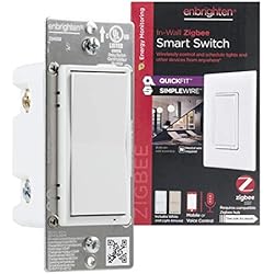 Enbrighten Zigbee Smart Light Switch, QuickFit & SimpleWire, Pairs Directly with Echo Show 10, Echo Studio