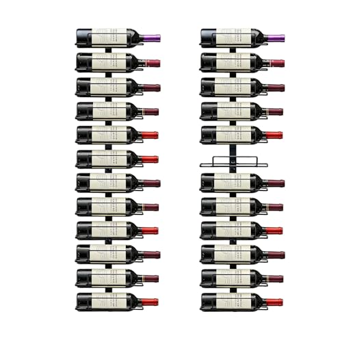 Msrorriw Wall Mounted Wine Rack, Black Metal 24-Wine Bottle Storage