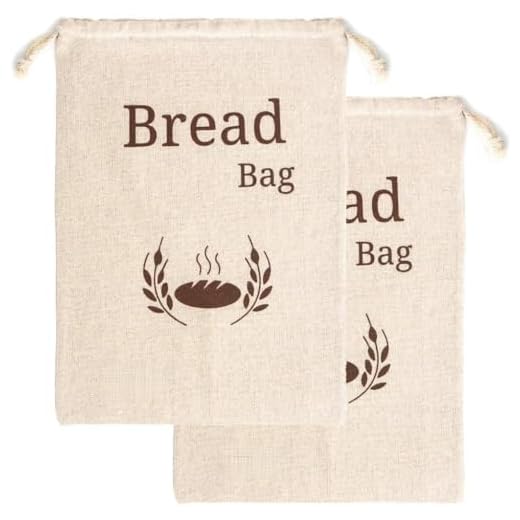 Bolsa de pan de algodón de lino orgánico extra grande New Living | 44 x 35 cm | 2 x bolsas de pan reutilizables | Bolsa de almacenamiento de alimentos | Bolsas de almacenamiento de pan | Bolsa de pan
