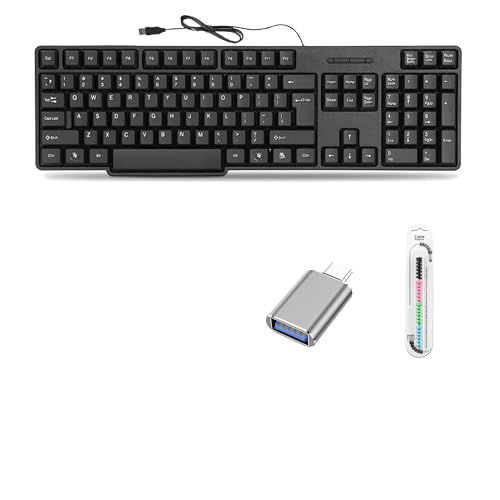 Mophonics Wired K20 Keyboard, C-OTG, Cable Protector (Set Of 3)