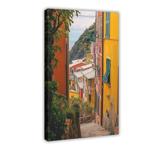 Cinque Terre poster Italie déco chambre grand tableau paysage Manarola sur toile
