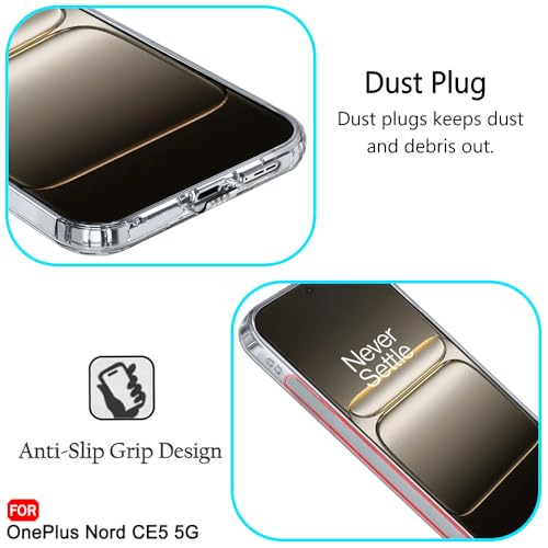Image of TheGiftKart Back Cover Soft Case for OnePlus Nord CE 5 5G | Best Camera Protection | Inbuilt Dust Plugs & Anti-Slip Grip | Ultra Clear Slim Back Cover Case for OnePlus Nord CE5 (Silicone, Transparent)
