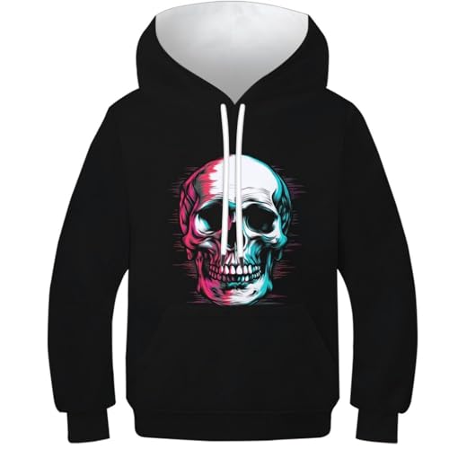Sweats à capuche crâne ado fille garçon imprimé graphique 3D