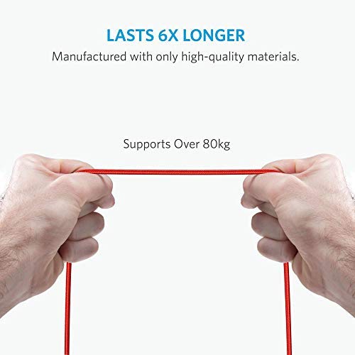 Anker Powerline+ USB-C to USB 3.0 Cable (6ft, 2-Pack), High Durability, for Samsung Galaxy Note 8, S8, S8+, S9, S10, iPad Pro 2018, MacBook, Nexus 5X, Nexus 6P, OnePlus 2 and More(Red)