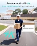 BOTSLAB 8MP 4K Caméra de sécurité extérieure, 4-Cam Système sans fil, Exterieur de surveillance de caméra, Pas de frais mensuels, vision nocturne couleur, solaire alimenté, 360° PTZ, 32GB Station de base, AI Détection
