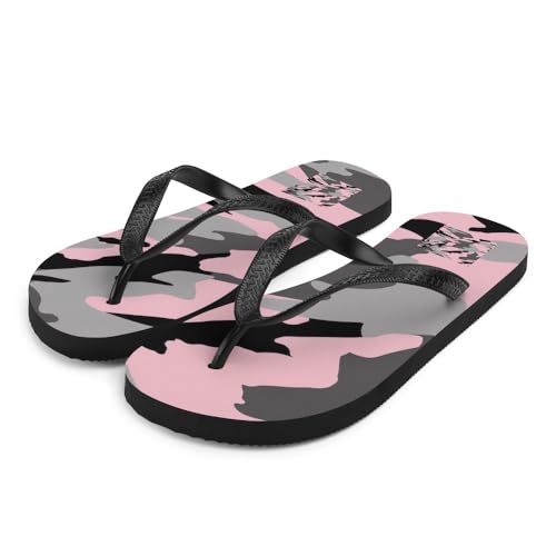 Women's Modern Pink Camouflage Flip Flops - Stylish Casual Summer Beach Sandals2
