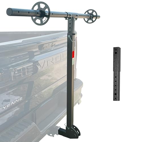Adjustable Truck & SUV Bed Extender Hitch Mount for Hauling Kayaks, Lumber, Ladders,Long Pipes,Rack and Canoe|with Flag|750lbs Capacity