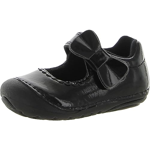 Stride Rite Baby Girls Soft Motion Makayla Mary Jane Flat, Black, 3 Wide Infant