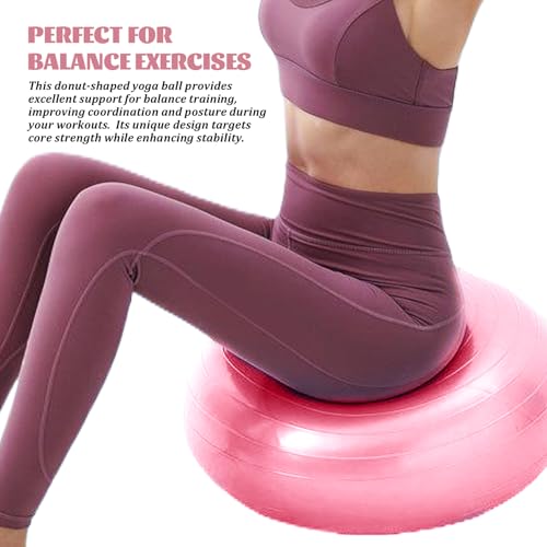 Bola de equilibrio de yoga inflable con forma de rosquilla de 50 cm 3