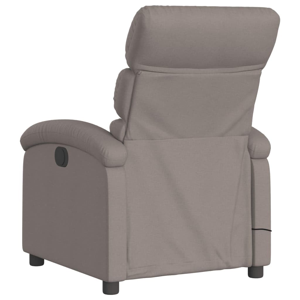 KOIECETA Massagesessel Elektrisch Relaxsessel mit Liegefunktion Vibrationsfunktion Fernsehsessel für Wohnzimmer Liegesessel TV Sessel Stoff (Taupe)