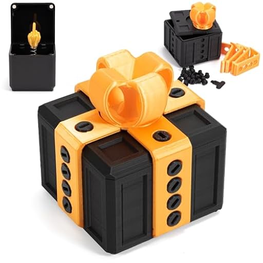 La caja de bromas con dedo corazón - Desafío divertido del tornillo y caja de regalo molesta impresa en 3D, caja de regalo divertida y original con un juguete de broma con interruptor de dedo (Negro) | Ya disponible en tu tienda friki favorita! En mundofriki.es!