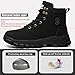 CORANSBER Steel Toe Boots for Women Wateproof Safety Shoes Men Lightweight Composite Toe Boots Leather Construction Steel work Shoes 8 Black