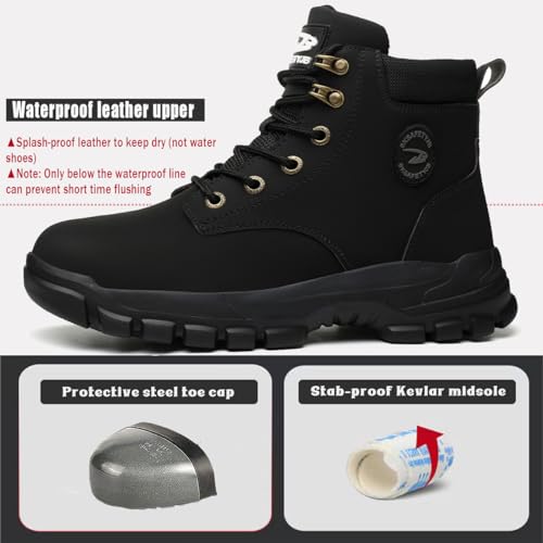 Steel Toe Boots for Women Wateproof Safety Shoes Men Lightweight Composite Toe Boots Leather Construction Steel work Shoes2