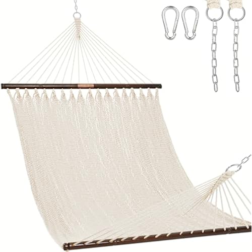 Lazy Daze 2 Person Caribbean Rope Hammock, Handwoven Double Hammock