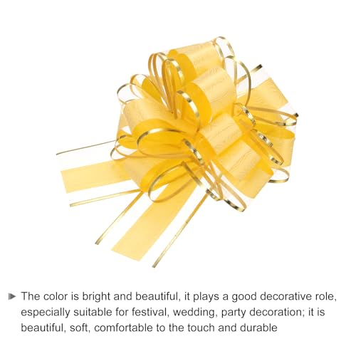 Cinta de organza amarilla para detalles de boda y decoración de cestas festivas, pack de 20 5