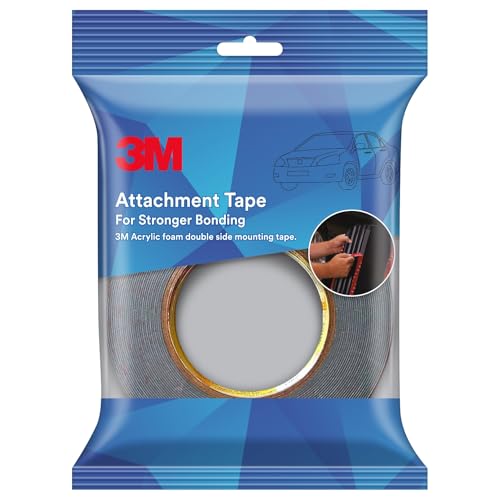 3M Attachment Tape for Stronger Bonding, Interior & Exterior Use in Automotive Areas with Double Side Acrylic Foam Tape, Superior Adhesive, Versatile Use & Easy to Use (24mmX4m, Grey, Pack of 1)