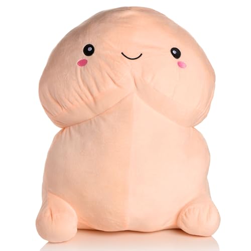 XR PLAY HARD. Chibi Cute Soft Stuffed Pecker Pillow - Creative Funny Prank Gift for Friend Bachelorette Party Fun Gifts Large Machine Washable Plushies - 1 Piece (17.7in)