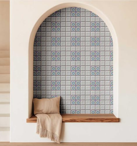 Papier peint mosaïque autocollant pour rénover une crédence abîmée - 5