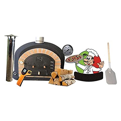 Black Superior Wood Fired Pizza Oven Starter Kit, 100cm Cover