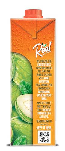 Image of DABUR Real Guava Fruit Juice -1L (Pack Of 2) | Rich In Vitamin C | No Added Preservatives, No Artificial Colors & Flavours |Daily Dose Of Fruit Nutrition | Tasty, Refreshing & Energising Drink