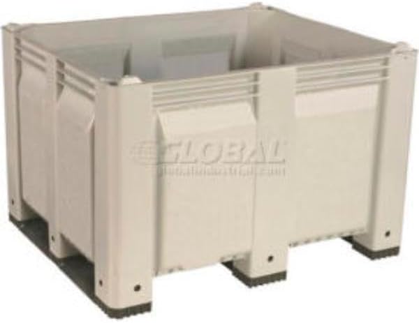 442743WH Solid Wall Pallet Container - Short Side Runners - 48 x 40 x 31 in. - White - 1500 lbs