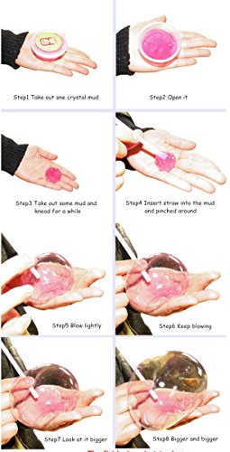 Magicwand Bubble Making DIY Crystal Clay Slime for Kids 100% Safe & Non-Toxic (Set of 6)