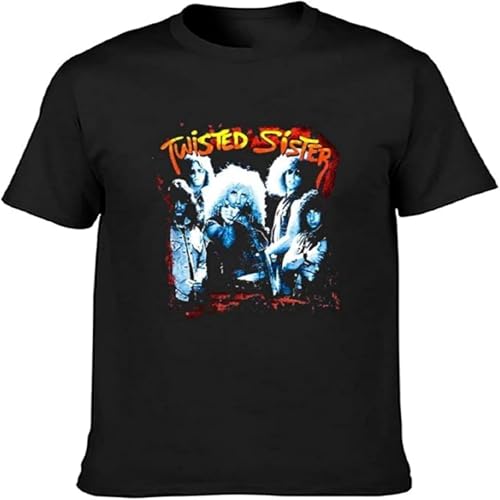 Twisted Sister I Wanna Rock Men's T Shirt Unisex Cotton Print Tee Black XL