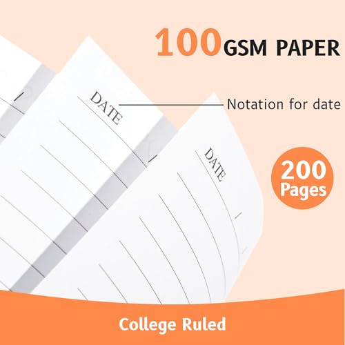 Yoment B5 Spiral Notebook, Hardcover, College Ruled, 200 Pages, 100 GSM — view 4