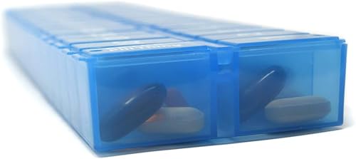 Miniatura 6 de PillThing - Organizador mensual de píldoras 1 vez al día, dispensador de pastillas de 31 días con compartimento extra, gran pastillero diario para