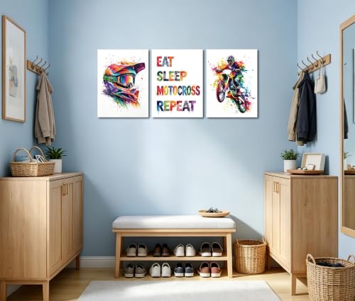 Image of Frimeeme Motocross Wall Art Poster, 12x16 in, Set of 3