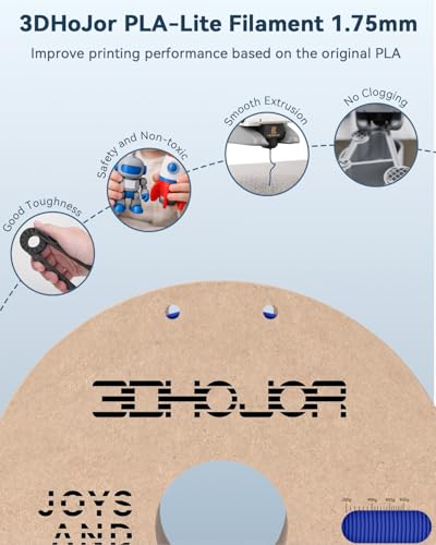 Image of 3DHoJor PLA Filament 1.75mm,3D Printer Filament,1kg Cardboard Spool (2.2lbs),Dimensional Accuracy + /- 0.03 mm,Vacuum Packaging,Odor Free, Clog Free,Fit Most 3D FDM Printer,Blue