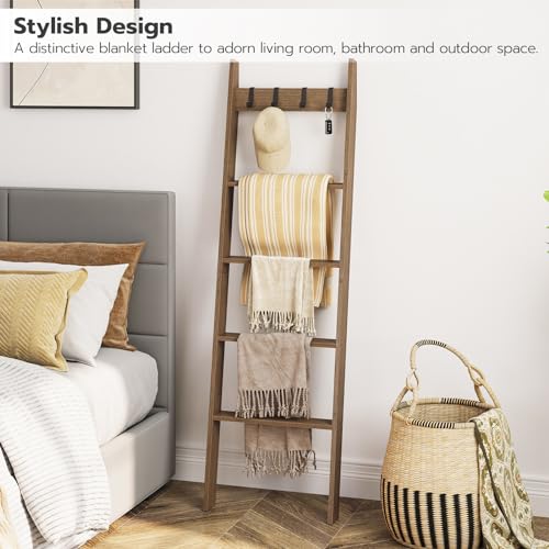 Hoobro MA51CJ01G1 Blanket Ladder For Living Room And Bedroom, 5-Tier Wall Leaning Towel Rack thumb #2