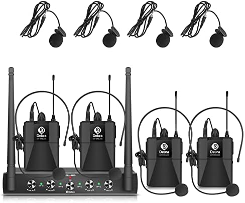 D Debra AU200 Pro UHF Microfono Wireless 2 Canali - Set Con 2 Palmari E Lavalier, Per Karaoke, Chiesa E Eventi - Foto 9