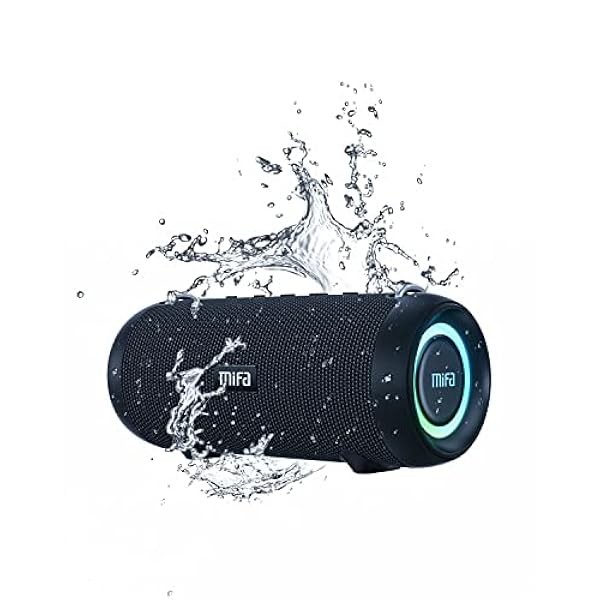MIFA A90 Casse Portatili Bluetooth Impermeabile Luce LED RGB True Wireless Stereo 30 Ore di Riproduzione, micro-SD, Chiavetta USB, Jack da 3,5 mm, Ricarica di Type C, Nero