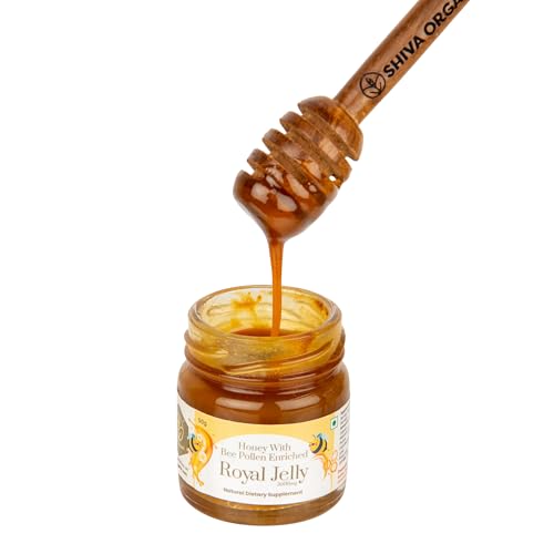 Image of Shiva Organic Honey With Bee pollen Enriched Royal Jelly 5000mg Natural Dietary Supplement (50 g)