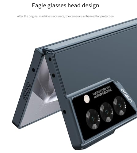 Image of Midkart Matte Cover Compatible with Samsung Galaxy Z Fold 6 Release 2024 Ultra Thin Hard PC with Front Glass Case Glossy Camera Protection, Grey Green