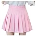 Produktbild N\P Damen Kurzer Rock Hohe Taille Plissee Röcke für Schüler adretter Rock Frauen Süß Süß Mädchen Tanzrock Schwarz Weiß Gr. M, rose