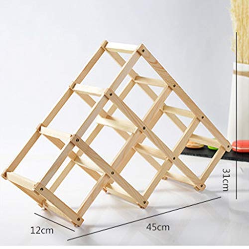 Soporte para 6 botellas de vino de madera de pino natural miniatura 2