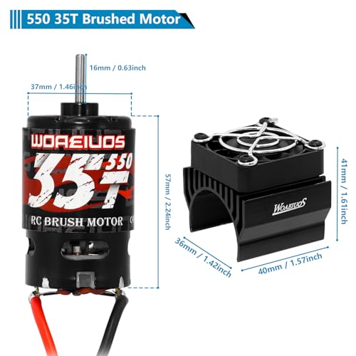 Image of 550 35T Brushed Motor & Heatsink Combo for 1 /10 RC Truck Car