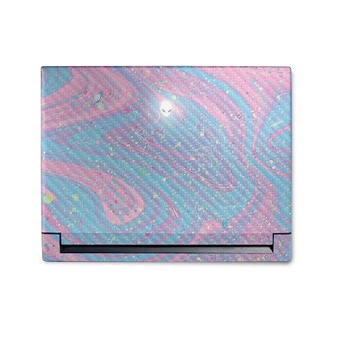 Image of MightySkins Carbon Fiber Skin Compatible with Alienware M18 R1 (2023) Full Wrap Kit - Cotton Candy Swirl | Protective, Durable Textured Carbon Fiber Finish | Easy to Apply | Made in The USA