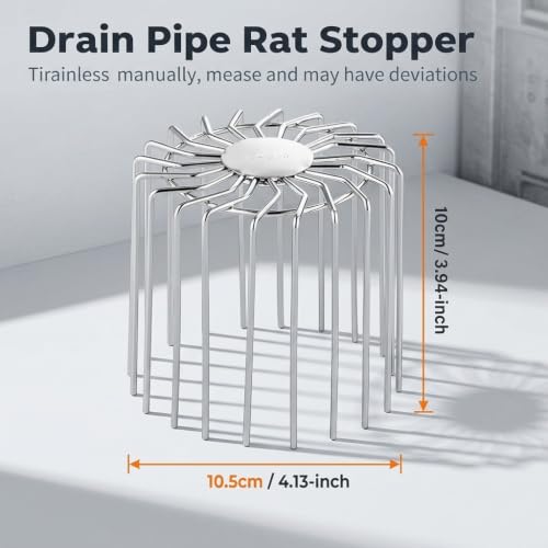 Image of HASTHIP Drain Pipe Stopper Stainless Steel Guard for Drainage Pipes