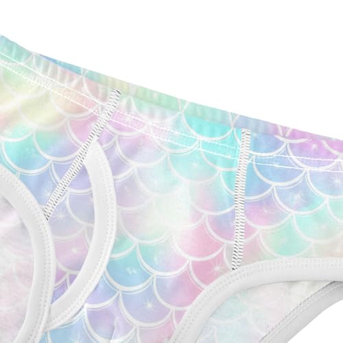 ODAWA Pastel Mermaid Scales Underwear Briefs, Boy Underwear 2T4