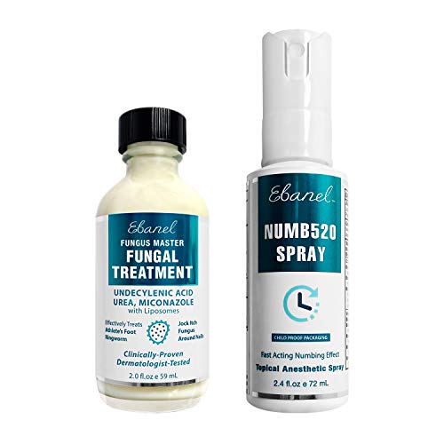 Ebanel Bundle of Fungus Treatment 2 Oz, and Lidocaine Numbing Spray