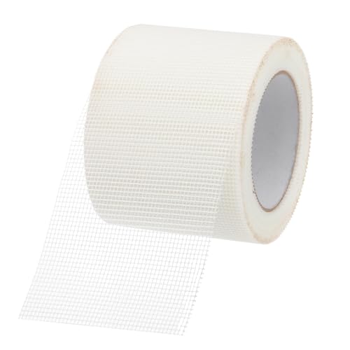 PATIKIL Cinta De Malla Para Reparación De Drywall, 4 Pulgadas X 98 Pies Parche De Reparación De Fibra De Vidrio Autoadhesiva Cinta Para Juntas De Pared Seca 13 Malla Parche, Blanco