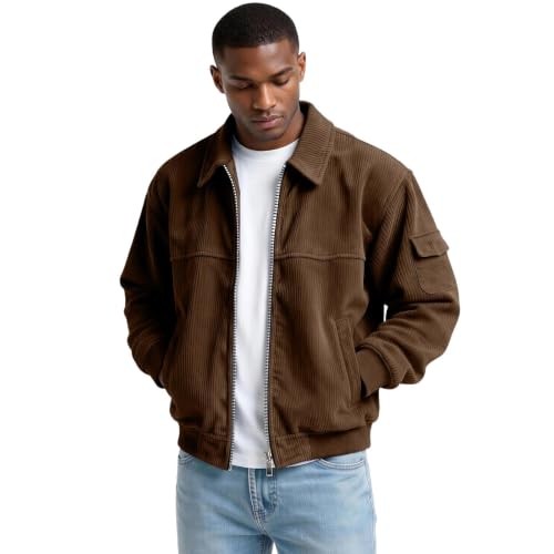 Corduroy Mens Jacket Vintage Long Sleeve Button Down Jackets with Pockets - image 2