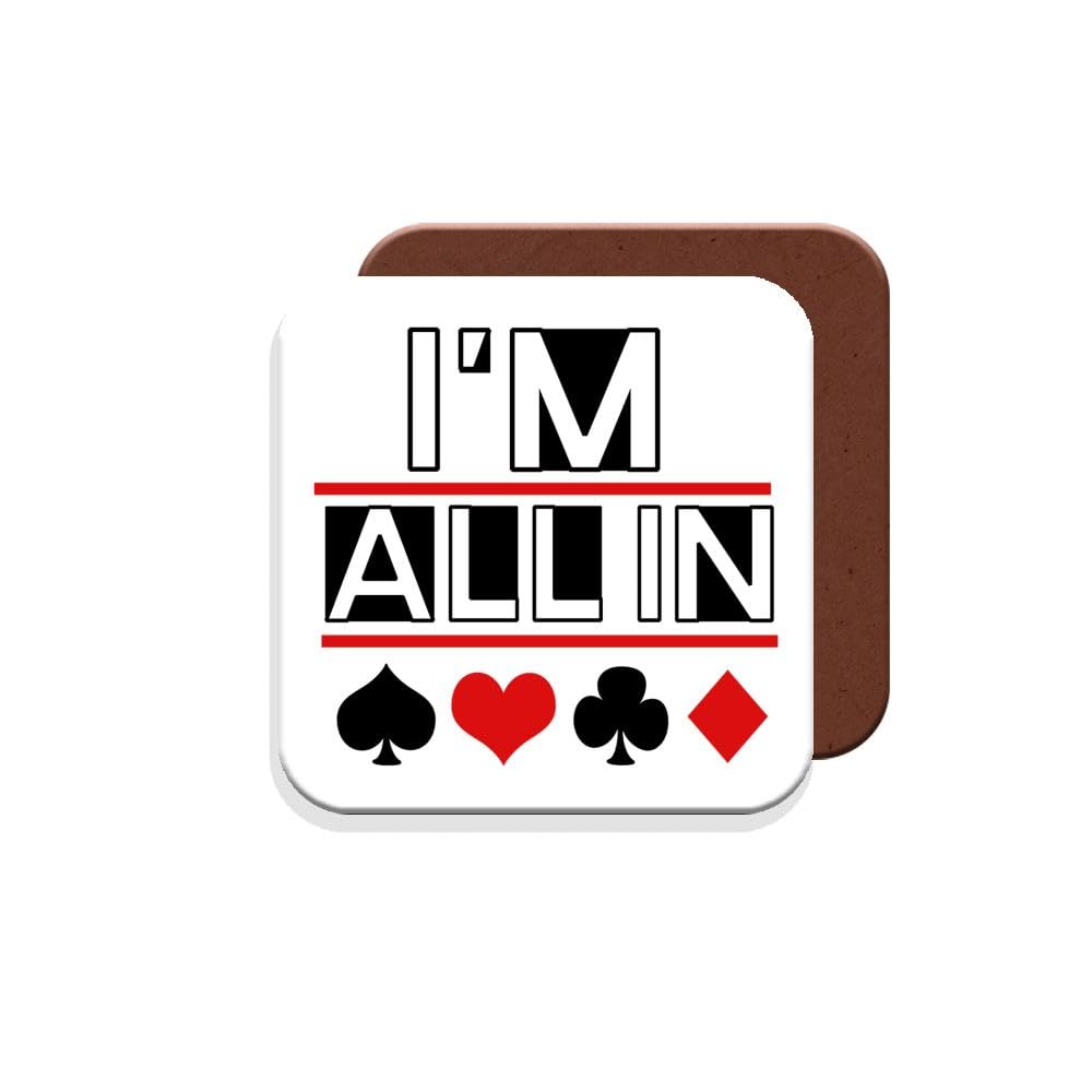 Coaster Gift for Poker - I'm All in - Giftset - Made by MUGGZ in The UK