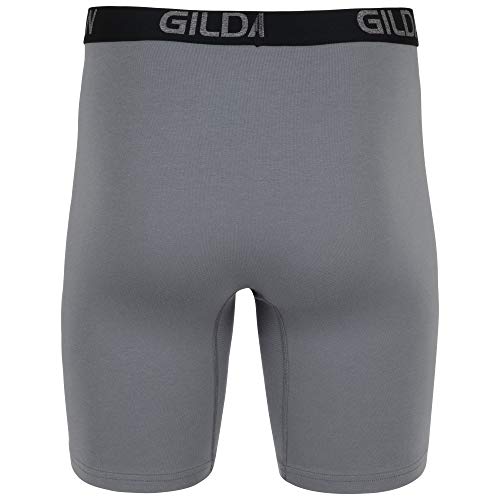 Gildan Men's Underwear Cotton Stretch Boxer Briefs, Multipack, Grey Flannel/Black Soot (4-Pack), Large #TOP4