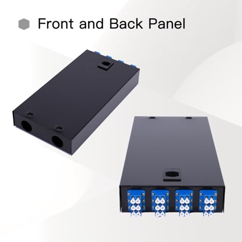 Image of Duplex Fiber Enclosure with 24 Port LC-OS1 Box, LC-OS1 Cables, Wall Mount, Includes 1m SM Pigtail, 12 Port LGX Panel